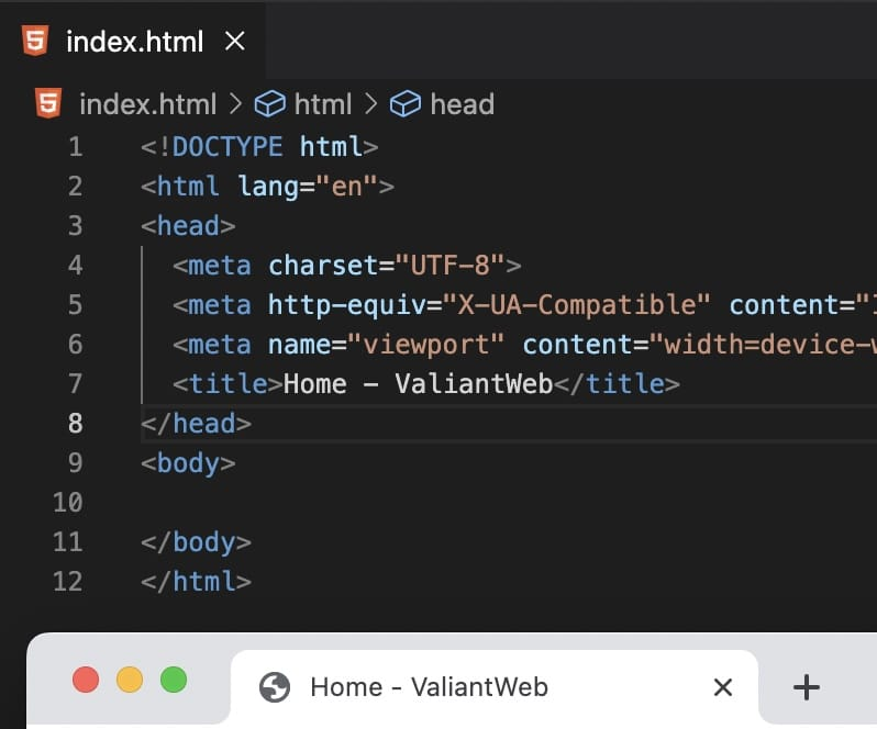Browser tab showing the page title from the HTML title tag
