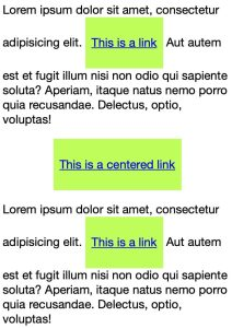 A centered button-styled link inside a narrow paragraph