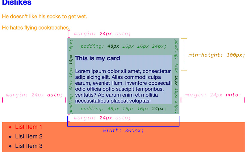 Diagram of a box model with margin and padding layers labeled